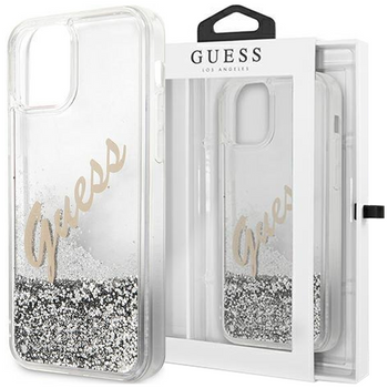 Guess GUHCP12LGLVSSI iPhone 12 Pro Max 6,7" srebrny/silver hardcase Glitter Vintage Script