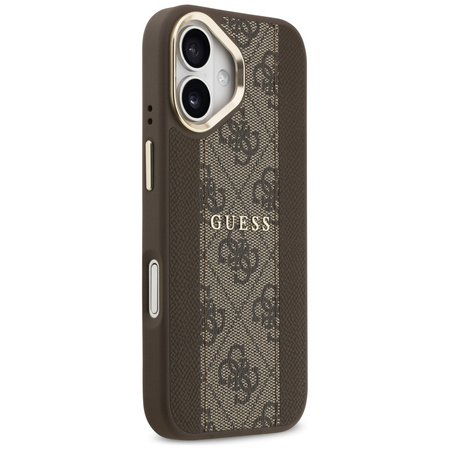 Etui Guess 4G Stripe MagSafe do iPhone 17 brązowy