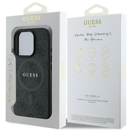 Guess GUHMP16XG4GFRK iPhone 16 Pro Max 6.9 czarny/black hardcase 4G Ring Classic Logo MagSafe