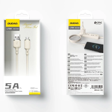DUDAO KABEL USB-A DO MICRO USB 5A DO TELEFONÓW 1M PRZEWÓD SZYBKIE ŁADOWANIE