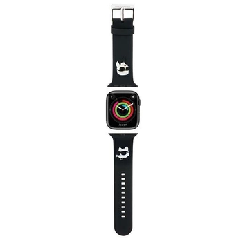 Pasek Karl Lagerfeld 3D Rubber Karl&Choupette Heads na Apple Watch 38/40/41mm - czarny