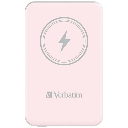 Verbatim Powerbank indukcyjny `n` Go 15W5000mAh Wireless Magnetic różowy/pink 32243