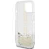 Etui Guess Liquid Glitter Gold Stripes na iPhone 15 Plus / 14 Plus - przezroczyste