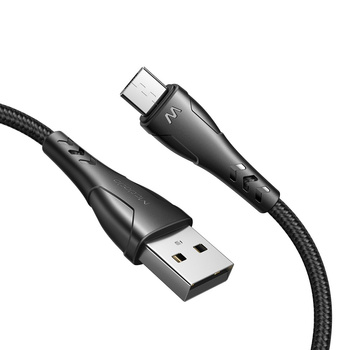 Kabel do telefonu Mcdodo z obsługą Car Play i Android Auto Micro USB 20cm z oplotem czarny