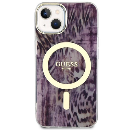 Etui Guess GUHMP14SHLEOPWP na iPhone 14 - różowe Leopard MagSafe