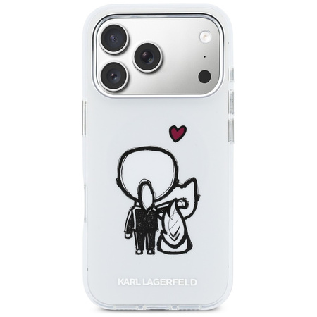 Etui Karl Lagerfeld Karl & Choupette Back MagSafe do iPhone 17 Pro przezroczysty