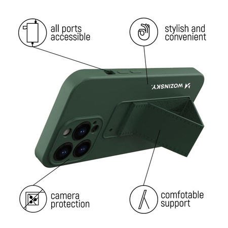 Wozinsky Kickstand Case silikonowe etui z podstawką iPhone 13 mini czerwone