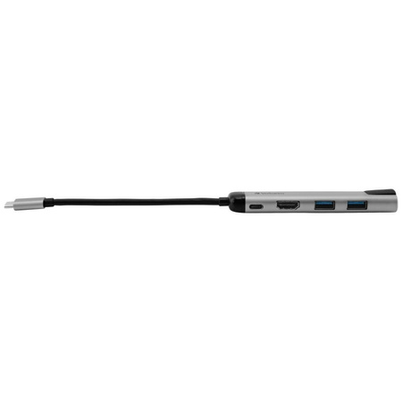 Verbatim Adapter Hub USB-C - USB-C/ 2xUSB-A 3.0/HDMI/Eternet aluminiowy/aluminum 49141