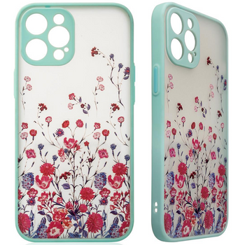 Design Case etui do iPhone 12 Pro pokrowiec w kwiaty jasnoniebieski