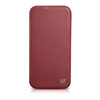 iCarer CE Premium Leather Folio Case skórzane etui iPhone 14 Pro Max z klapką magnetyczne MagSafe czerwony (WMI14220716-RD)