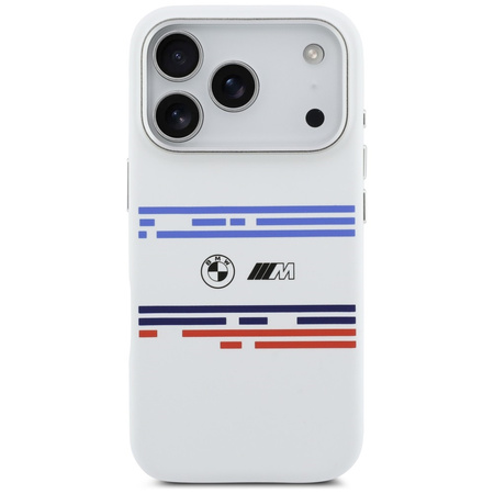 Etui BMW M Silicon Horizontal Line       MagSafe do iPhone 17 Pro biały