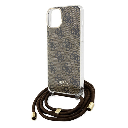 GUESS ETUI HARD CASE DO IPHONE 15 14 13 6.1 CROSSBODY CORD Z PRINTEM 4G