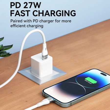 WOZINSKY KABEL DO LIGHTNING USB-C PD 27W DO IPHONE 12 13 14 1M BIAŁY