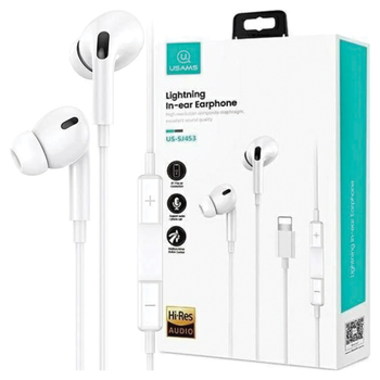 USAMS SŁUCHAWKI STEREO EP-41 MAXDO LIGHTNING DO APPLE IPHONE 11 12 13 14
