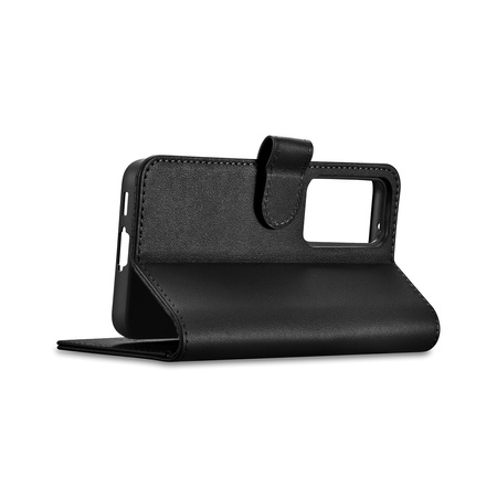 iCarer Wallet Case etui do Samsung Galaxy S23 skórzany pokrowiec portfel czarne