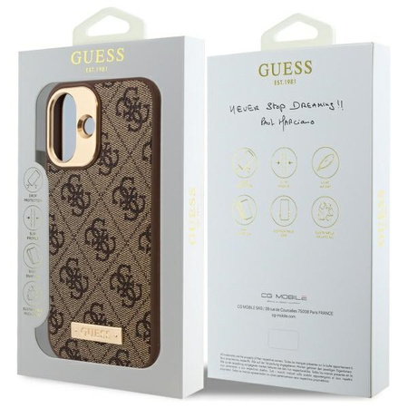 Guess GUHMP16MU4GPRW iPhone 16 Plus 6.7 brązowy/brown hardcase 4G Logo Plate MagSafe