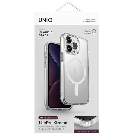 UNIQ etui LifePro Xtreme iPhone 15 Pro 6.1" Magclick Charging przeźroczysty/frost clear