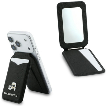 Portfel z lusterkiem Karl Lagerfeld      Stand Mirror MagSafe czarny