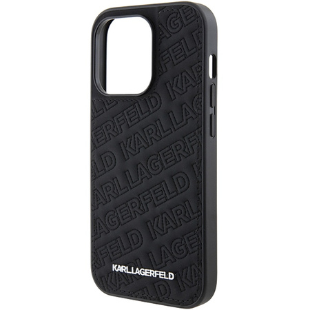 KARL LAGERFELD ETUI HARDCASE DO IPHONE 15 PRO 6.1 QUILTED K PATTERN BLACK