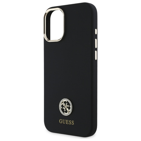 GUESS POKROWIEC HARDCASE DO IPHONE 16 6.1 Z LOGO I STRASS SILIKONOWY