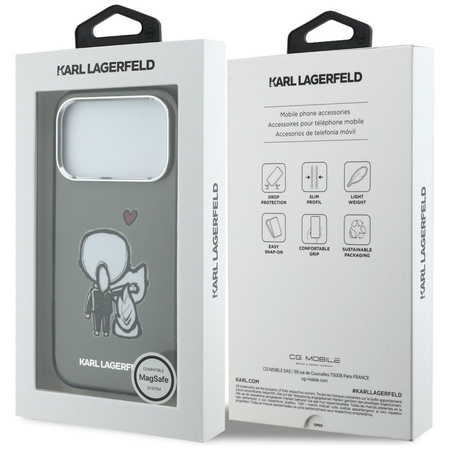 Etui Karl Lagerfeld Karl & Choupette     Back MagSafe do iPhone 17 Pro Max czarny