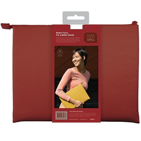 Etui Uniq Lyon laptop Sleeve 14" czerwony/brick red Waterproof RPET