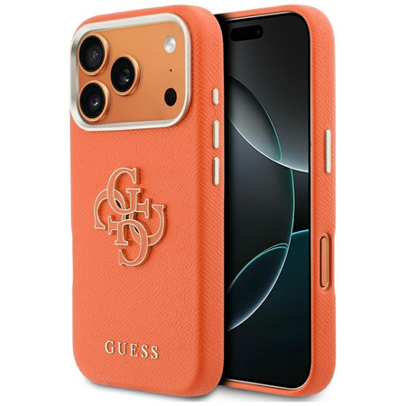 Etui Guess FW Resin Logo do iPhone 17 Pro pomarańczowy