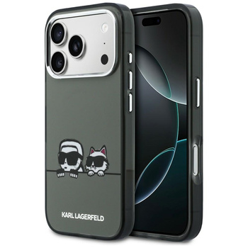 Etui Karl Lagerfeld IML Karl & Choupette Peekaboo Logo MagSafe do iPhone 17 Pro czarny