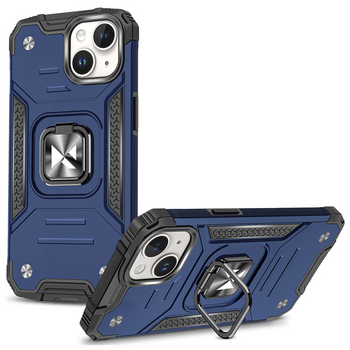 Pancerne etui z uchwytem na palec do iPhone 15 Plus Wozinsky Ring Armor - niebieskie