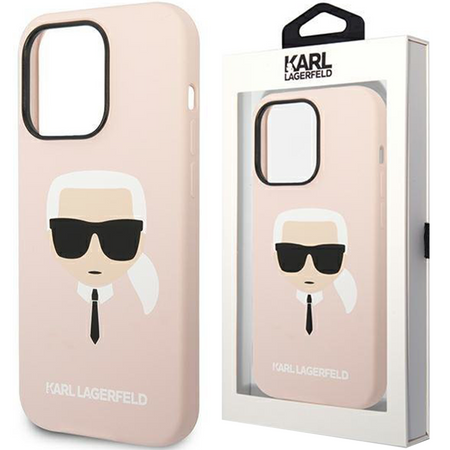 Karl Lagerfeld KLHMP14LSLKHLP iPhone 14 Pro 6,1" hardcase jasnoróżowy/light pink Silicone Karl`s Head Magsafe