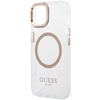 Guess GUHMP15MHTRMD iPhone 15 Plus/ 14 Plus 6.7 złoty/gold hard case Metal Outline Magsafe
