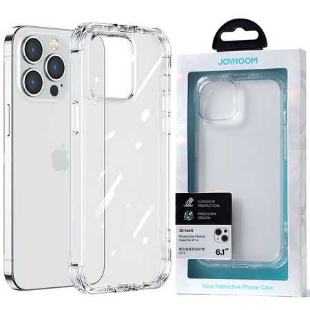 Joyroom Defender Series etui pokrowiec do iPhone 14 Pro pancerna obudowa z haczykami podstawką przezroczysty (JR-14H2)