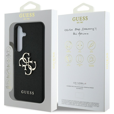 GUESS POKROWIEC TPU DO SAMSUNG GALAXY S25 GRAINED BIG LOGO 4G SMALL CLASSIC