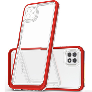 HURTEL ETUI POKROWIEC Z RAMKĄ CLEAR 3IN1 DO SAMSUNG GALAXY A22 5G ŻELOWY