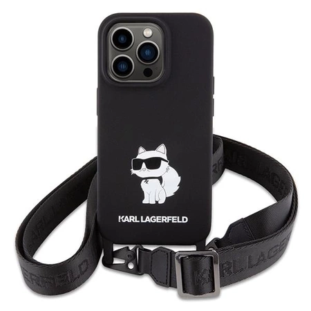 Etui Karl Lagerfeld Crossbody Silicone Choupette do iPhone 15 Pro - czarne