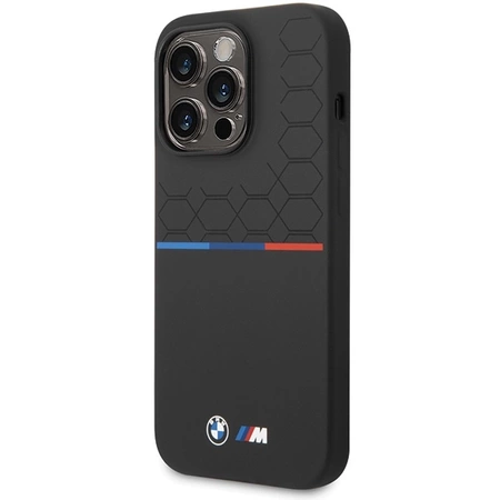 Etui BMW M Silicone Pattern na iPhone 14 Pro Max - czarne