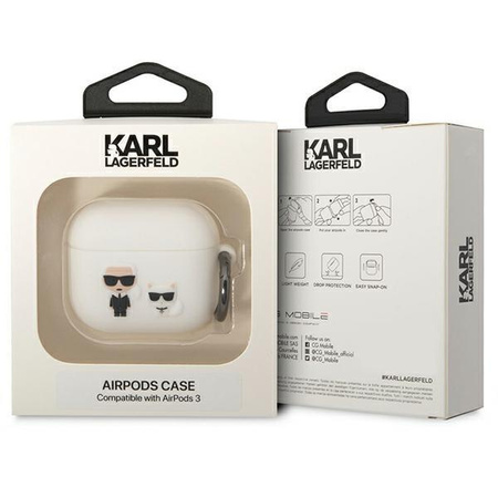 Etui Karl Lagerfeld KLACA3SILKCW na AirPods 3 cover - białe Silicone Karl&Choupette