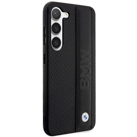 Etui BMW BMHCS23S22RDPK S23 S911 - czarne Leather Textured & Stripe
