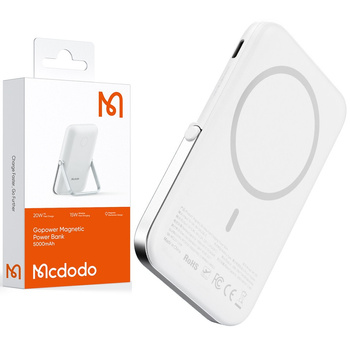 Powerbank Mcdodo GoPower  5000mAh PD 3.0 ,Do IPhone, Magnetyczny Biały