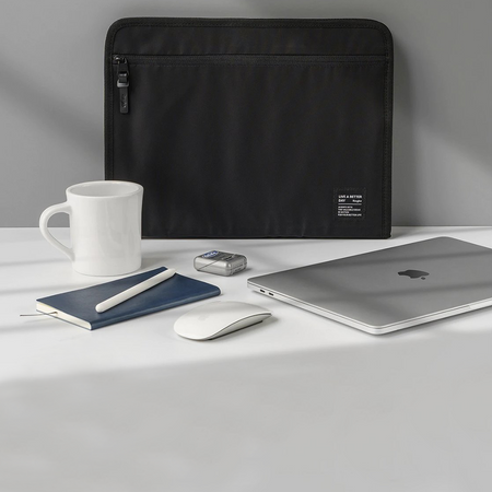 Ringke Smart Zip Pouch uniwersalne etui na laptopa tablet (do 13'') podstawka torba organizer czarny