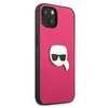 Karl Lagerfeld KLHCP13SPKMP iPhone 13 mini 5,4" różowy/pink hardcase Leather Ikonik Karl`s Head Metal