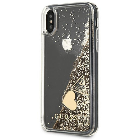 Guess GUOHCPXGLHFLGO iPhone X/Xs gold/złoty hard case Glitter Charms