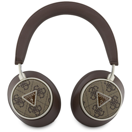 Słuchawki nauszne Guess 4G Triangle Logo Bluetooth ENC brązowy