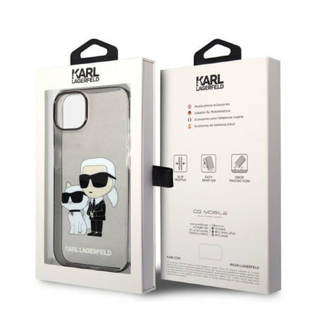 Karl Lagerfeld KLHCP14MHNKCTGK iPhone 14 Plus 6,7" czarny/black hardcase Gliter Karl&Choupette