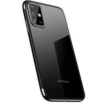 Clear Color case żelowy pokrowiec etui z metaliczną ramką Samsung Galaxy A72 4G czarny