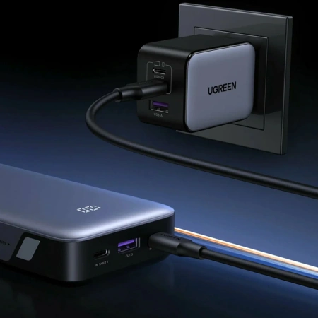 Powerbank Ugreen Nexode 10000mAh 30W USB-A 2xUSB-C - szary