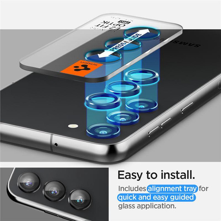 OSŁONA APARATU SPIGEN OPTIK.TR ”EZ FIT” CAMERA PROTECTOR 2-PACK GALAXY S23 / S23+ PLUS BLACK