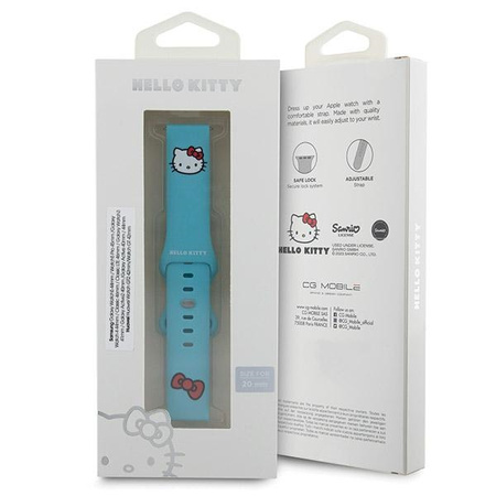 HELLO KITTY PASEK 20MM DO APPLE WATCH 38/40/41MM SILIKONOWY Z MOTYWEM KOTKA