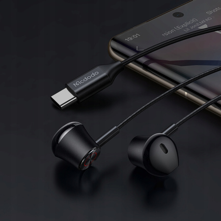 MCDODO SŁUCHAWKI DOUSZNE PRZEWODOWE DO TELEFONU Z MIKROFONEM Z DAC USB-C