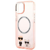 Karl Lagerfeld KLHMP14MHKCP iPhone 14 Plus 6,7" hardcase różowy/pink Karl & Choupette Aluminium Magsafe